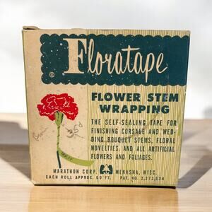 VINTAGE Floratape Floral Flower Bouquet Stem Wrapping Self Sealing Brown Tape